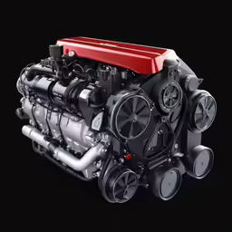 a small engine on a black background