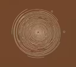 brown circles with dots in the middle on a tan background