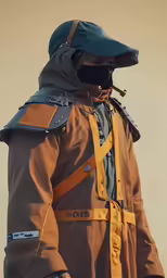 a hooded jacket with a hood is being held back