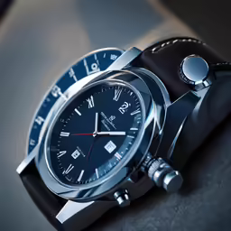 a black watch on a wrist rest
