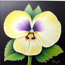 a close up of a white flower with purple centers,the purple and white flower has green leaves on it