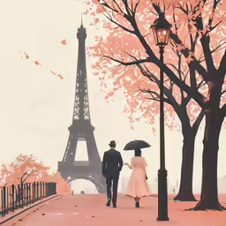 a man and woman walking under an umbrella