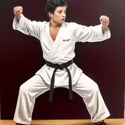 an action shot of a man practicing karate
