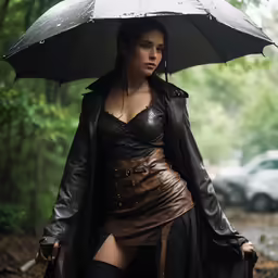 a woman is dressed up in costume and is carrying an umbrella