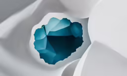 blue, white origami bowls on the white background