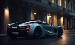 this is a sports car sitting on the street