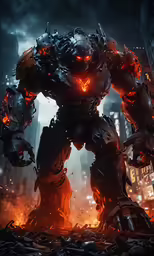 a monster like man in an industrial city