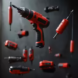 many tools have been placed near the wall