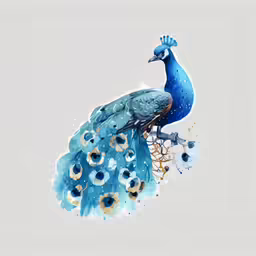 a colorful bird standing on top of a feather filled branch