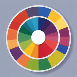 a rainbow colored wheel on grey background,an image of a rainbow wheel on the side