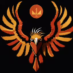 a bird with two long beaks and large feathers is depicted above the black background,an image of an eagle with a tie