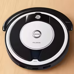 the robotic vacuum is connected to a table