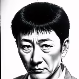 an oriental man in a suit is looking at the camera