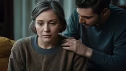 a couple are having their hair styled