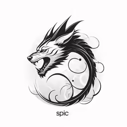 an animal is shown with some swirling designs
