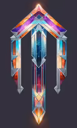 a drawing of a structure that appears to have three faces with a third part that has been made of colored glass and is surrounded by an