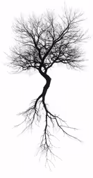 an ink drawing of tree without leaves