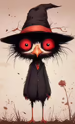 an animal wearing a hat with glasses and a fedora on top