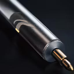 a bullet that is pointed to the side