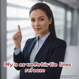 woman in business clothes holding up the thumb