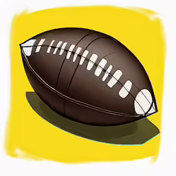 a large football laying on a light yellow background