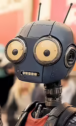 a robot has two ears and eyes open