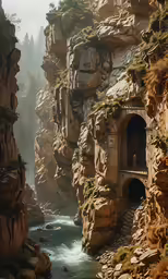 a view of a canyon where people walk