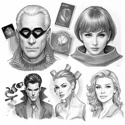 the original comic character faces from the tv series