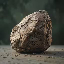 the large rock sits on top of a pile of rocks