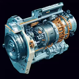 the engine is equipped with a four speed drive and four - cylinder