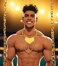 the african american man with no shirt poses for a picture,a cartoon picture of a man without a shirt on