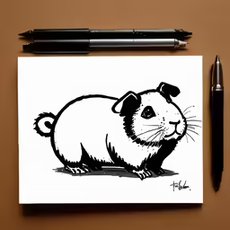 a handmade greeting card that shows a cartoon rat
