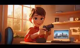 the boss of wreck is holding a gun in wreck wreck