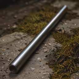 this metal piece is laying on some grass