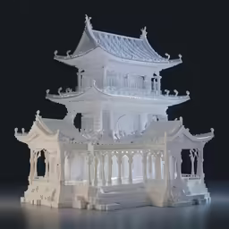 a large model of a chinese style building made of lego