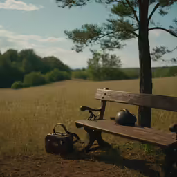 a bench that is next to a tree
