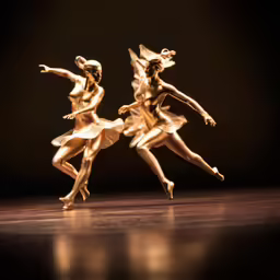 a close up of two figurines on a table