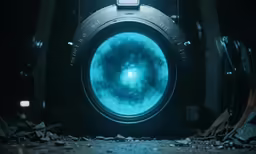 a lens with a dark background in the dark