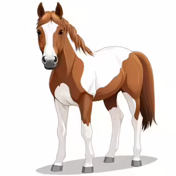 a cartoon horse with a long mane, standing up