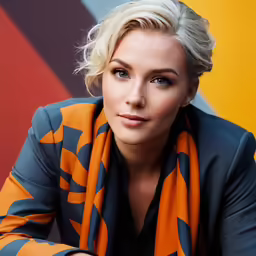 a very pretty young lady with bright clothing