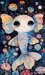 an illustration of an animal with eyes and an eye contact