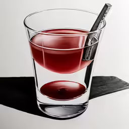 a painting of a glass and a cigarette