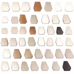 the various color swatches from each panel