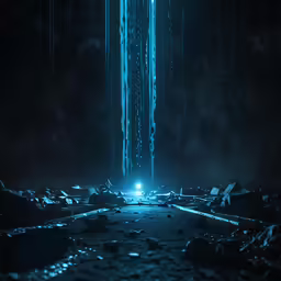 a very large structure standing out against a black background