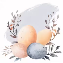 a bunch of eggs sitting next to some plants
