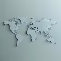 a world map drawn on top of a wall with a pen