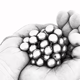a person holds some fruit in their palm