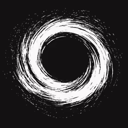 an abstract circular with some white paint on it