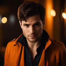 a man with a dark shirt looking at the camera