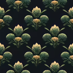 a bunch of flowers with leaves are shown